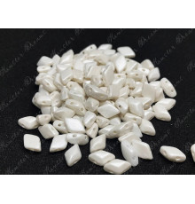 Чешские бусины MATUBO Gemduo Pearl Shine White Glass beads 2-hole 8x5 mm 